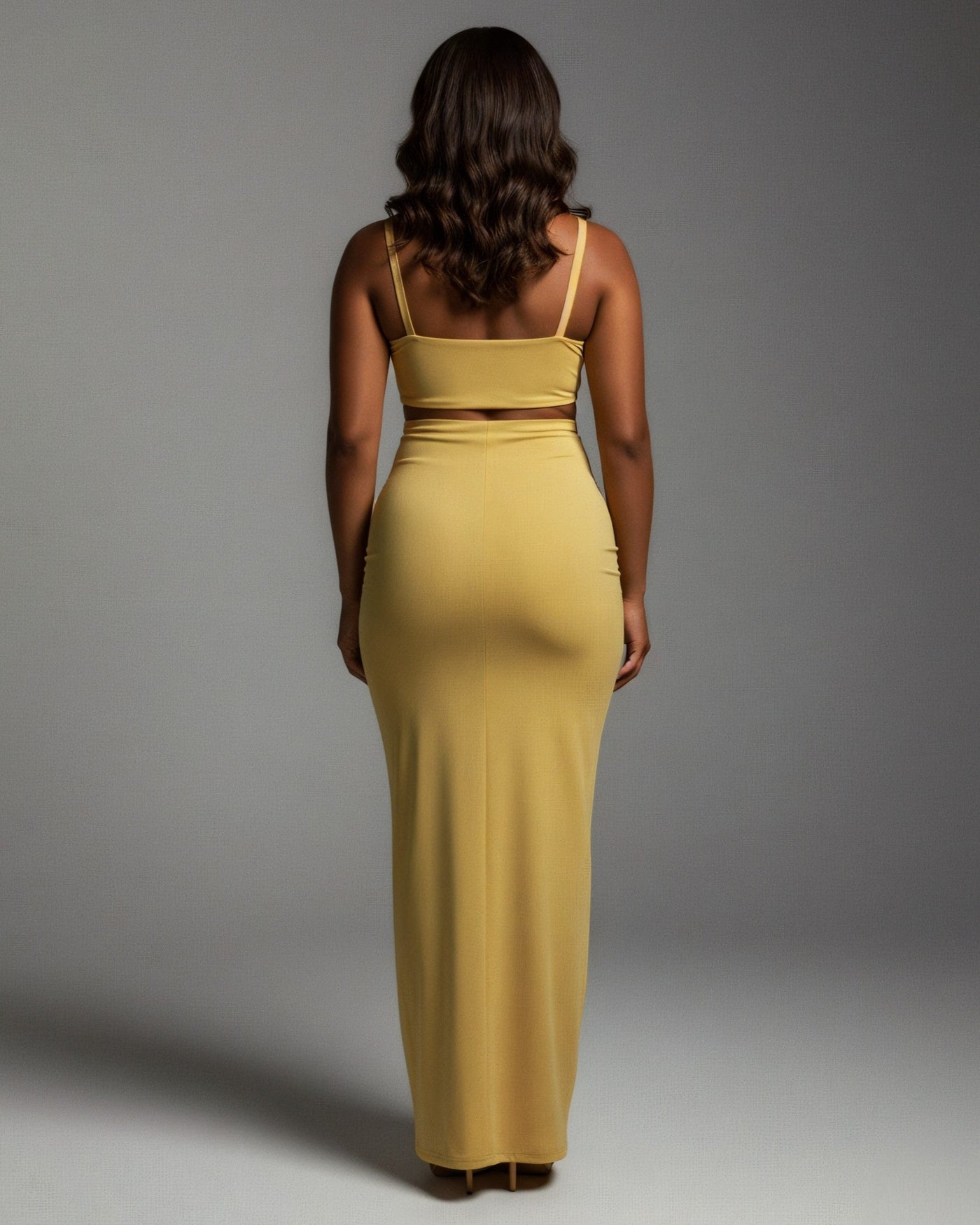 ZELLA Ruched High-Waist Draped Maxi Skirt