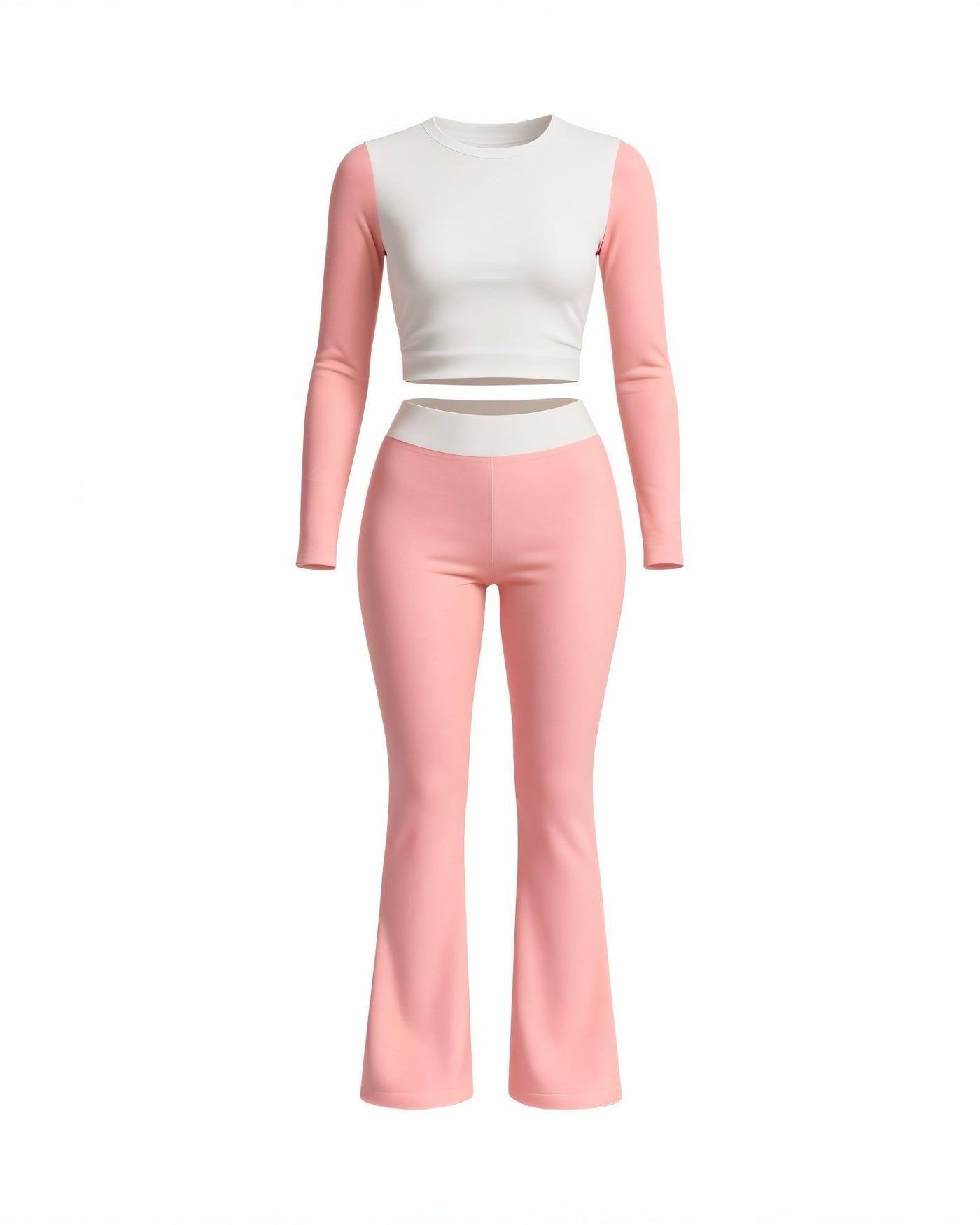 EMELIA Contrast Long Sleeve Top & Flare Pants Set