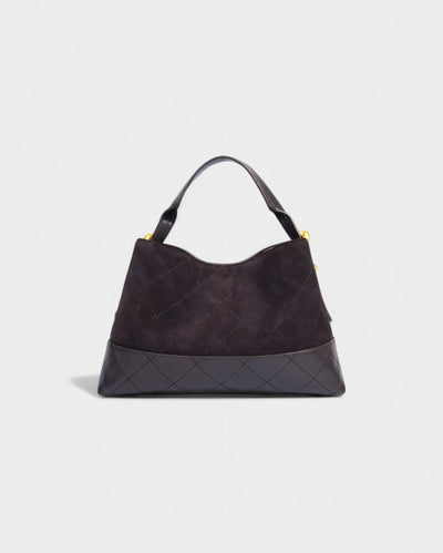 ELVIERA Quilted Faux Suede Handle Bag