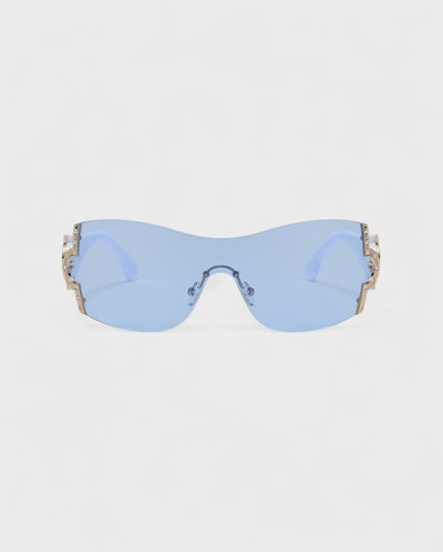 YORAYA Shield Rimless Oversized Sunglasses