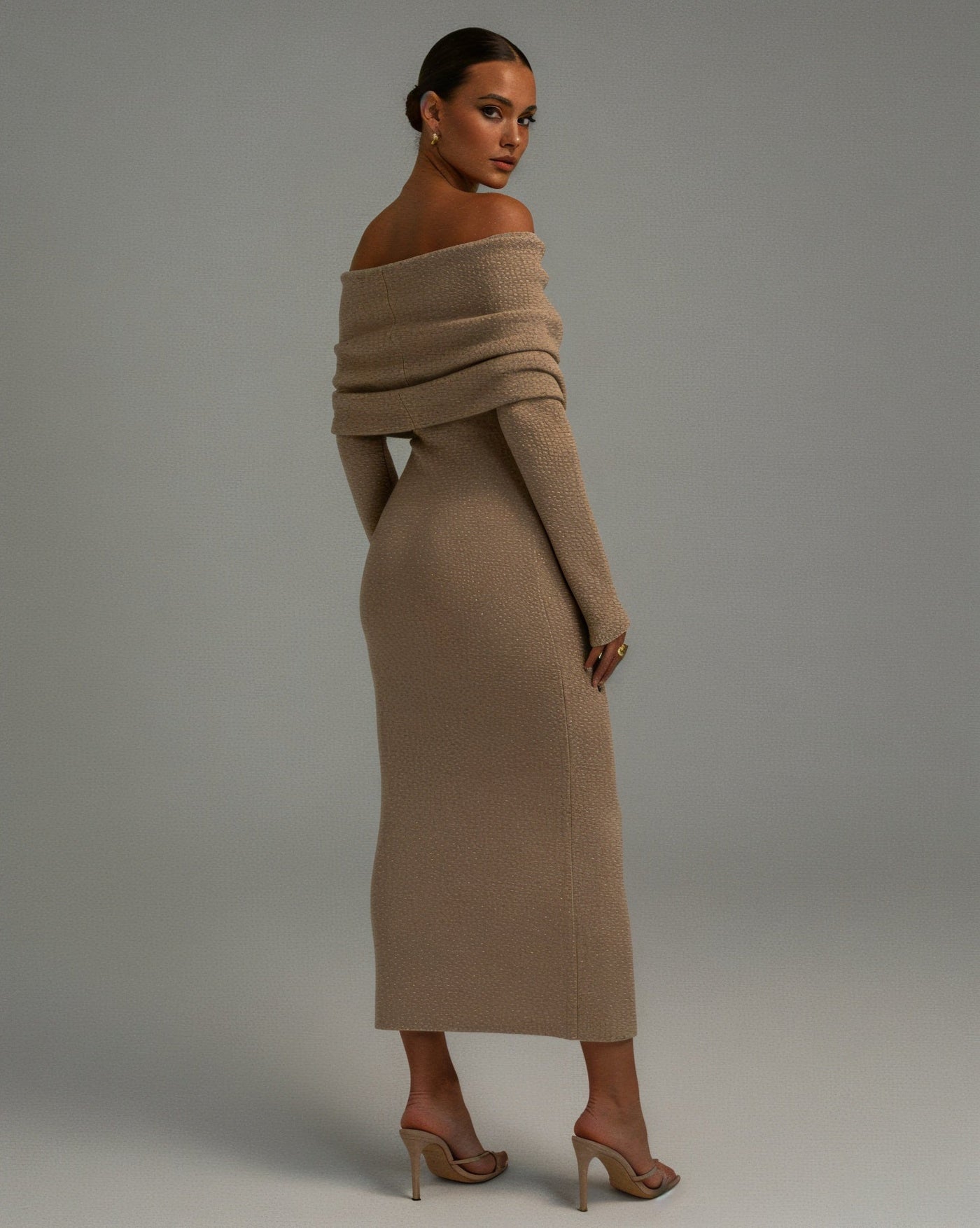 ANGELICA Knit Off-Shoulder Maxi Dress