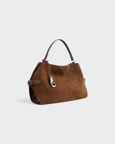 RIZANA Faux Suede Satchel Bag