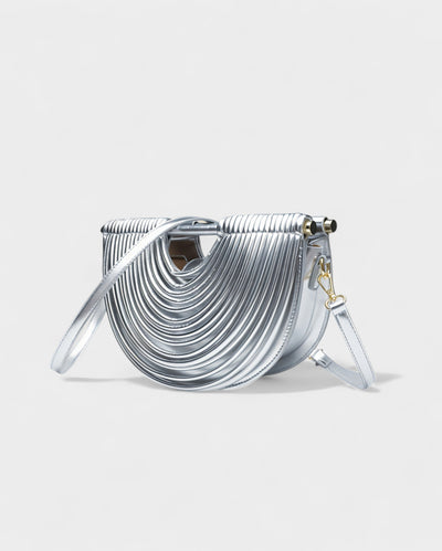 CANYA Textured Half-Moon Crossbody Clutch