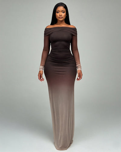 TANYA Off-shoulder Long Sleeve Maxi Dress