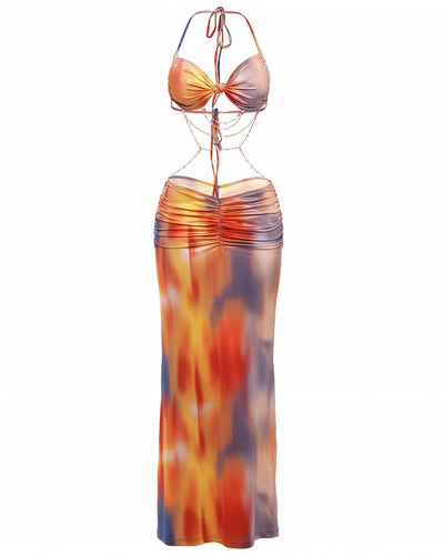 Zulema Chain Detail Cutout Maxi Dress