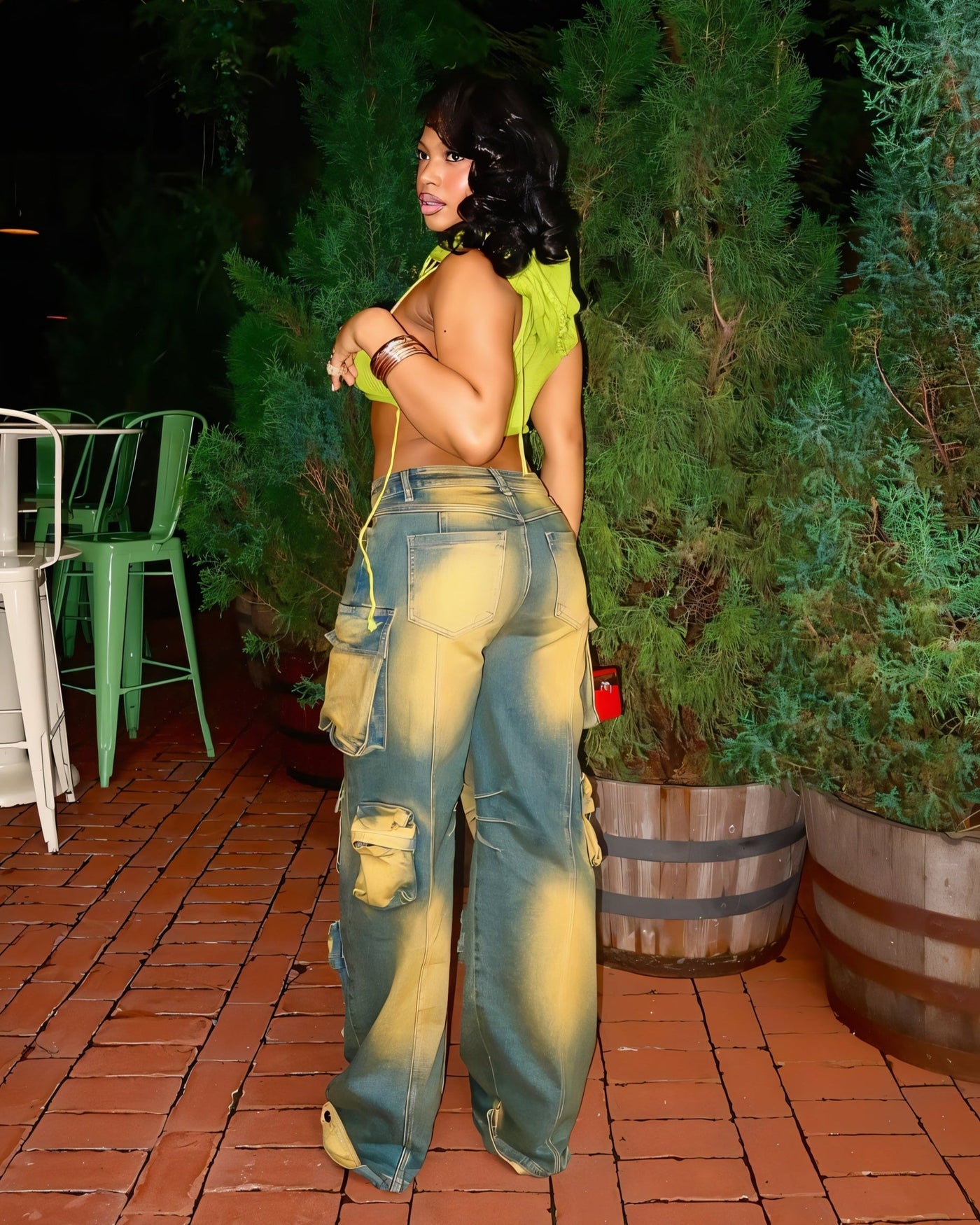 HINATA Denim Oversized Cargo Pants