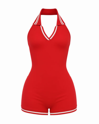 JEYNE Backless Halter Sleeveless Romper