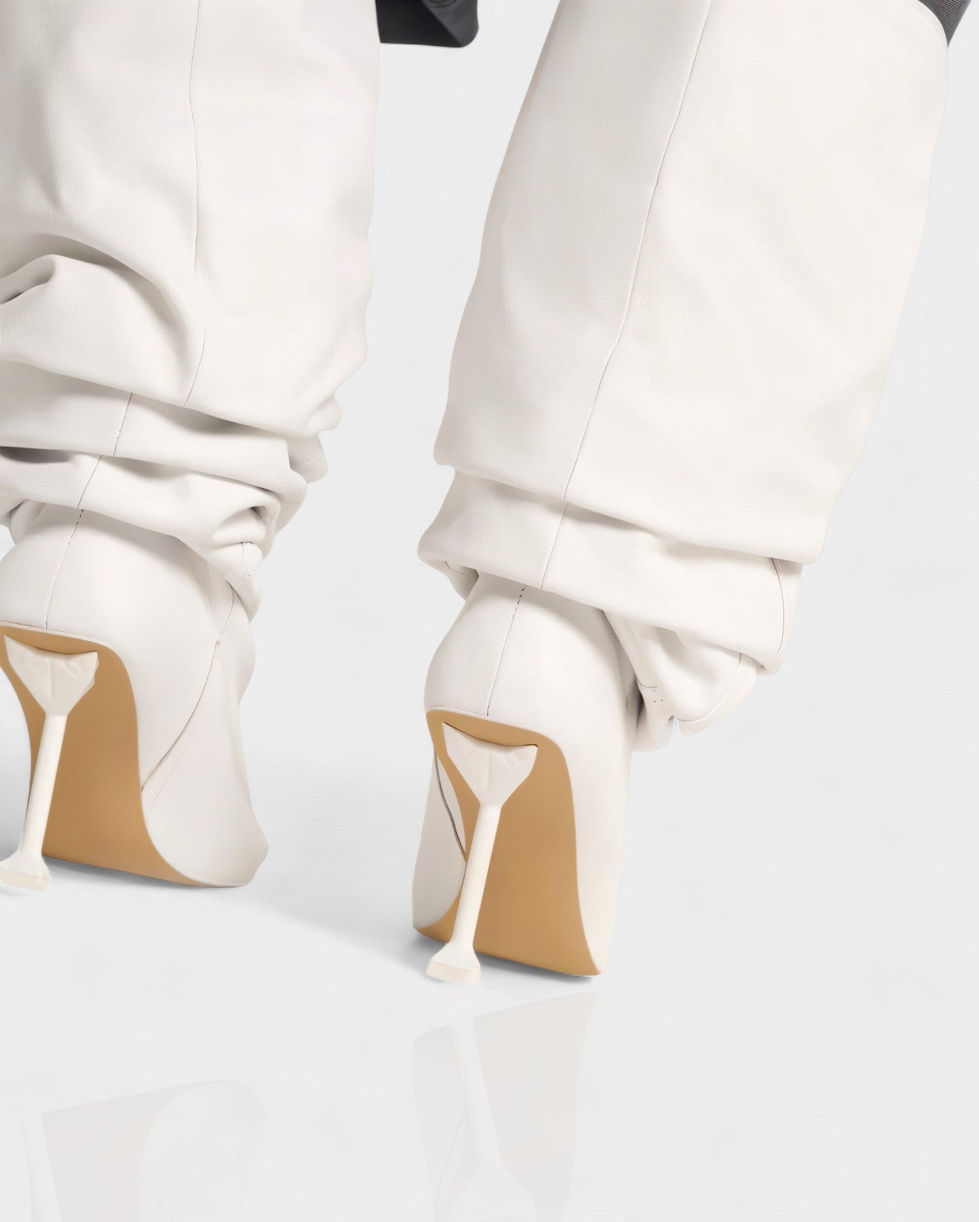 BELLARA Faux Leather Slouchy Pointed Toe Stiletto Boots