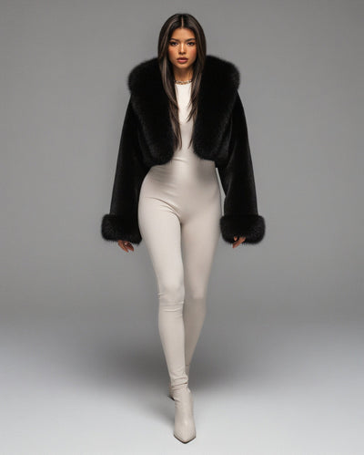 EZRA Plush Oversized Faux Fur Hooded Jacket