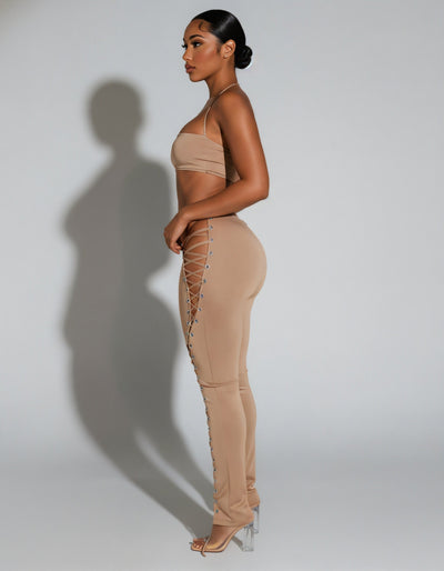 SORELA Crop Top & Lace-up Pants Set