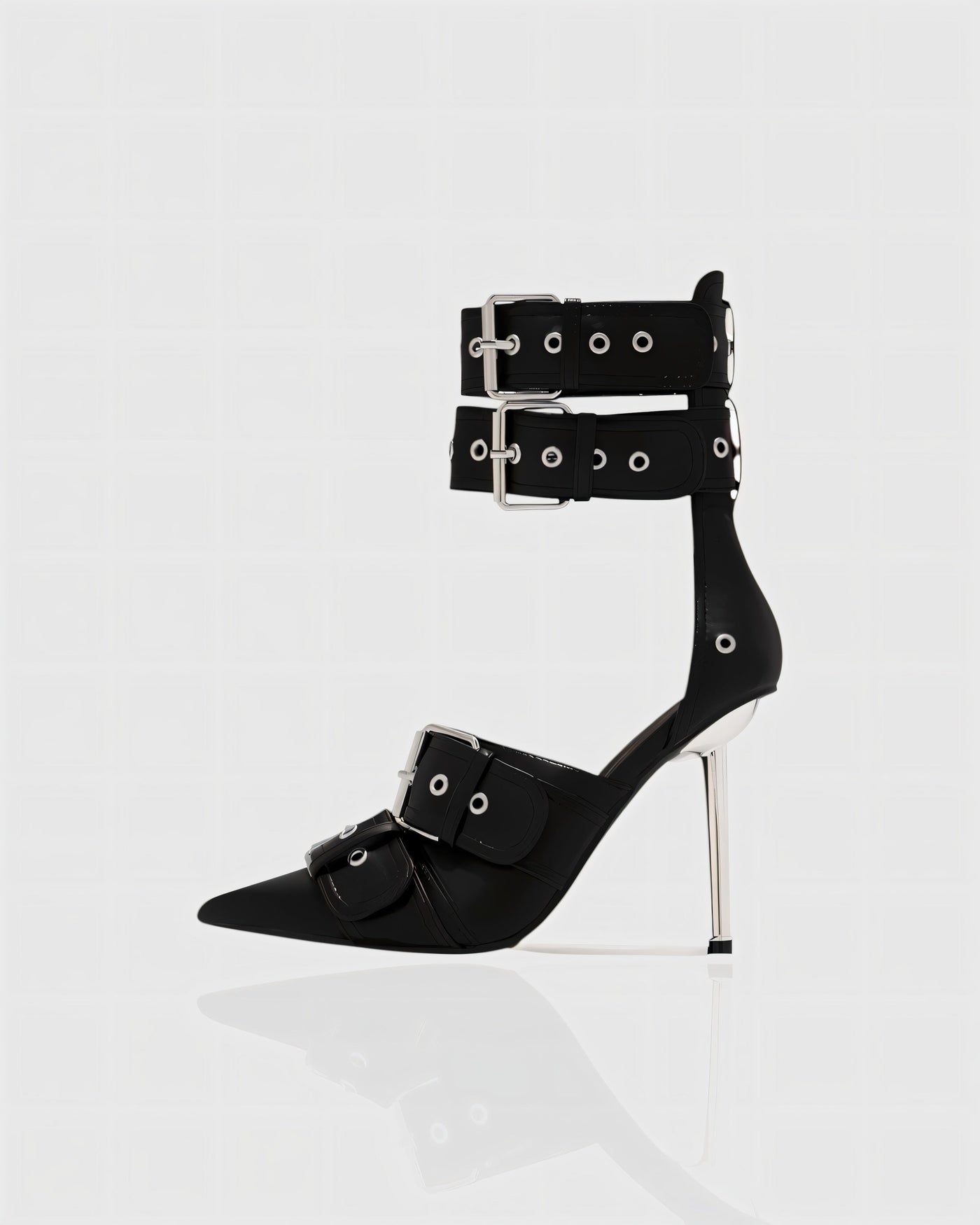 MARILYN Buckle Strap Pointed-Toe Stiletto Heels