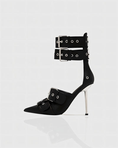 MARILYN Buckle Strap Pointed-Toe Stiletto Heels