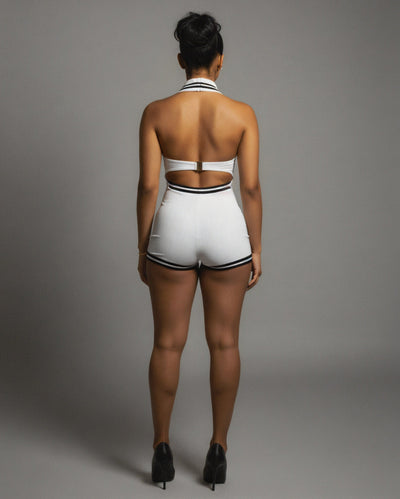 JEYNE Backless Halter Sleeveless Romper