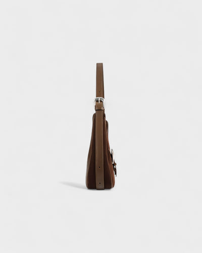 RIVARA Faux Suede Buckle Strap Shoulder Bag