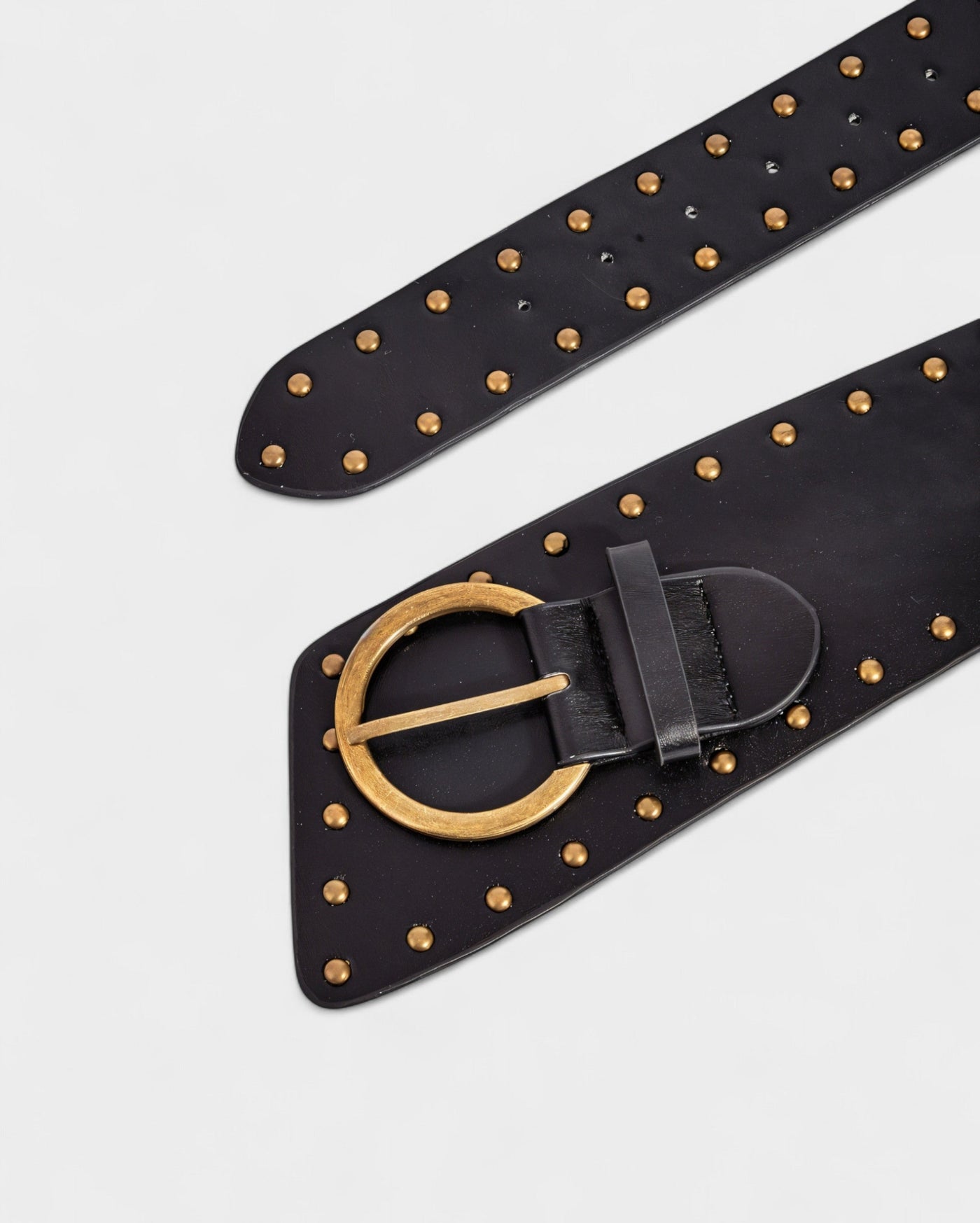 AYYZEL Faux Leather Wide Studded Belt