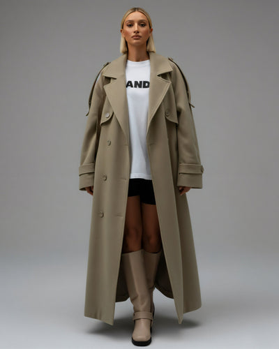 AIDA Oversized Drop-Shoulder Wool Coat