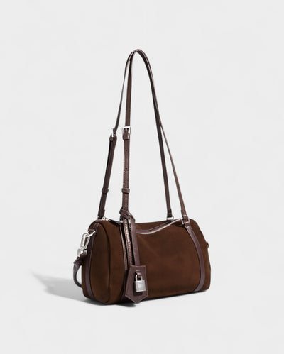 RASOS Faux Suede Barrel Shoulder Bag
