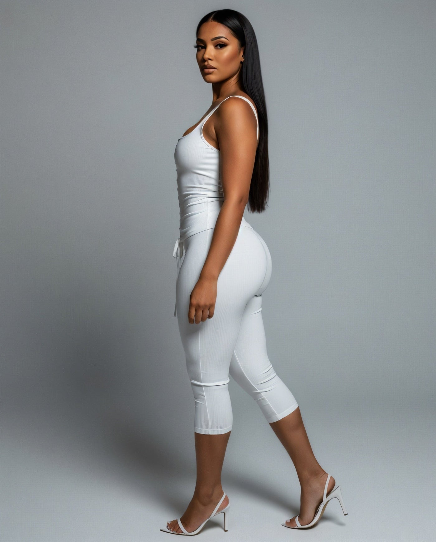 MATILDA Lace Up Top & Capri Pants Set