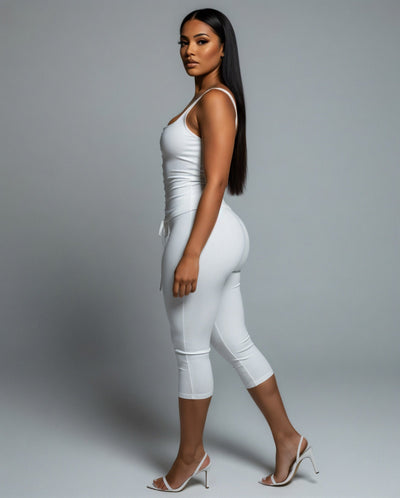 MATILDA Lace Up Top & Capri Pants Set