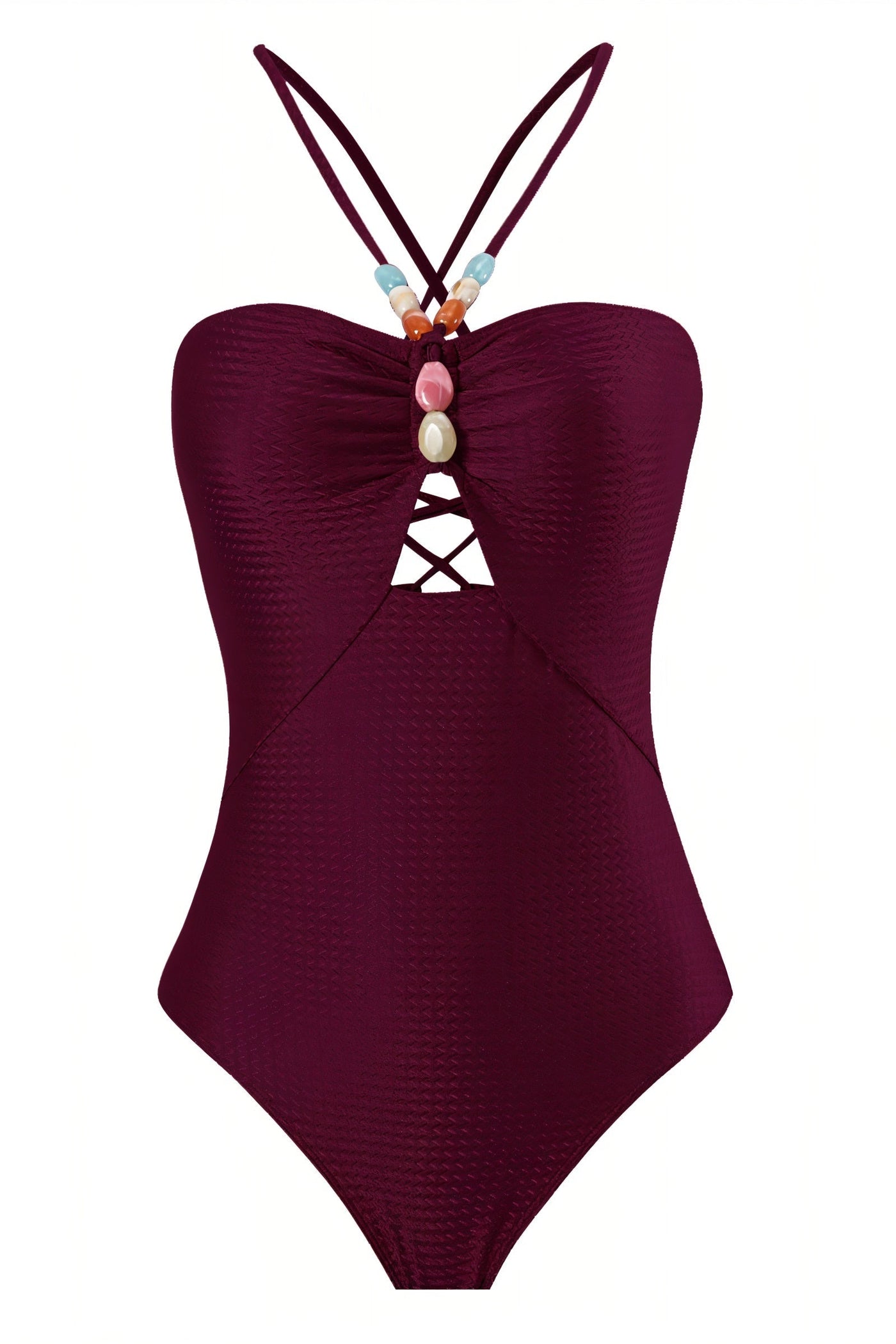 LOTTIE Beaded One-Piece Swimsuit & Tie Maxi Skirt Set