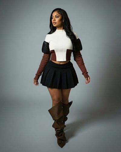 SION Puff Sleeve Cropped Jacket