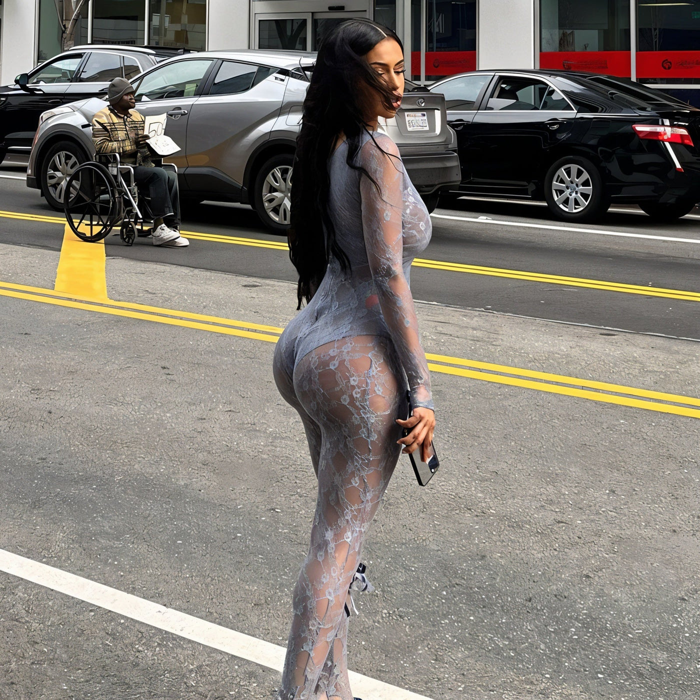 ELINA Lace Ribbon Jumpsuit