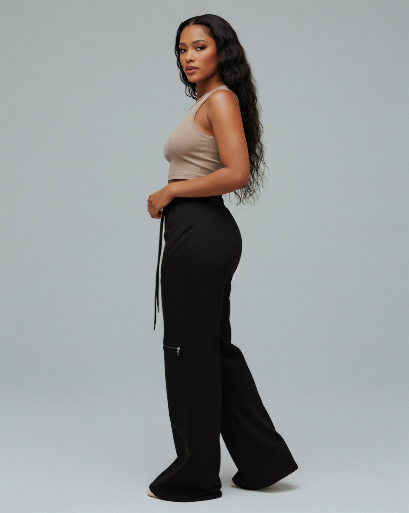 TINAY High Waist Multi-zipper Loose Pants