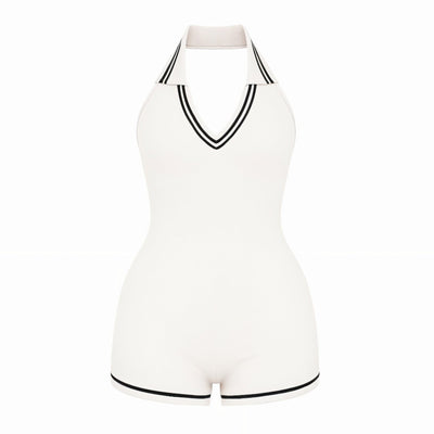 JEYNE Backless Halter Sleeveless Romper