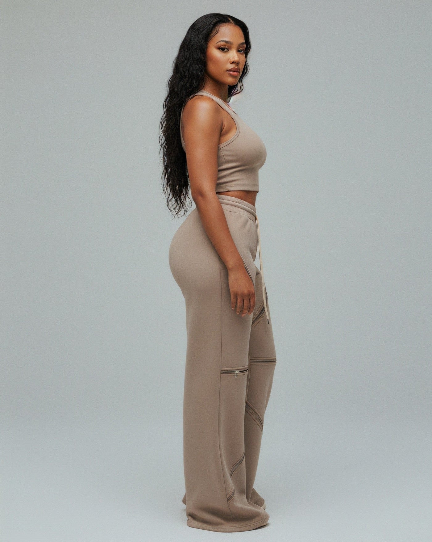 TINAY High Waist Multi-zipper Loose Pants