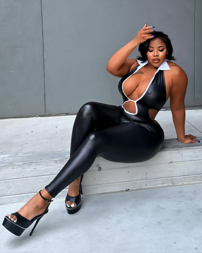 RAQUEL Faux Leather Jumpsuit