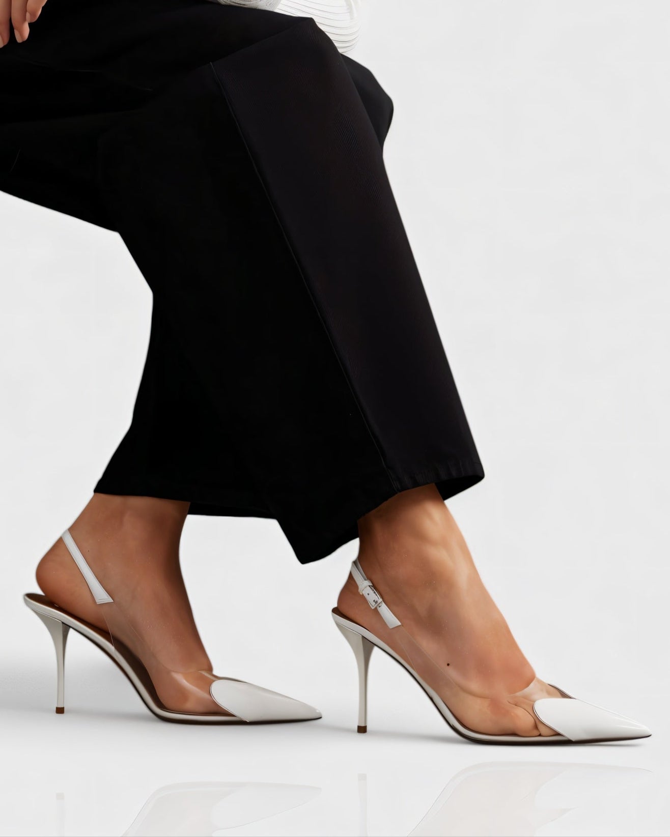 IRENE Clear Heart Detail Heels