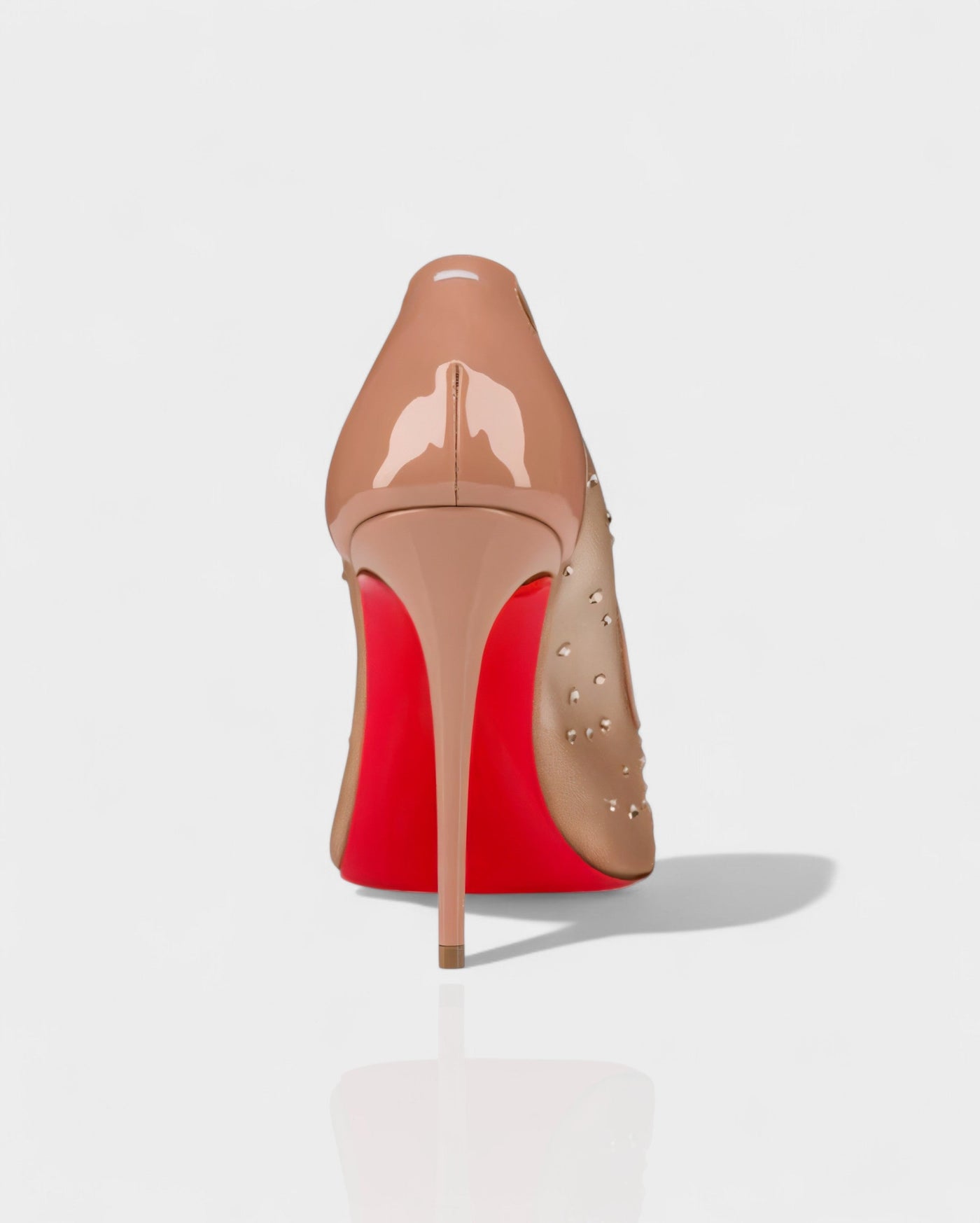 AURIEL Embellished Red Sole Mesh Stiletto Heels