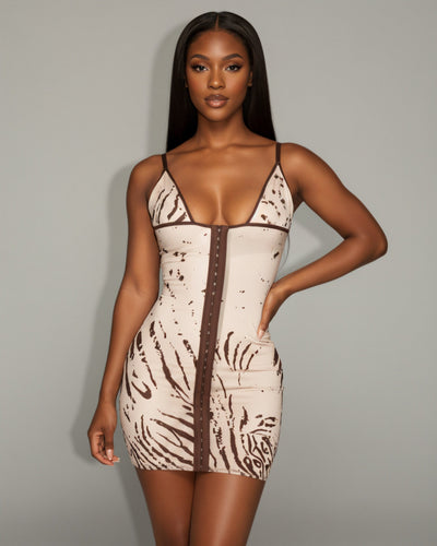EMILIA Zebra Print Bodycon Mini Dress