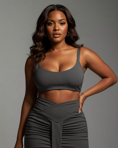 ZELLA Ruched High-Waist Draped Maxi Skirt