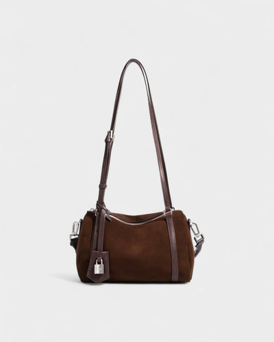 RASOS Faux Suede Barrel Shoulder Bag