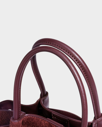 EVANNA Faux Suede Leather Shoulder Tote Bag