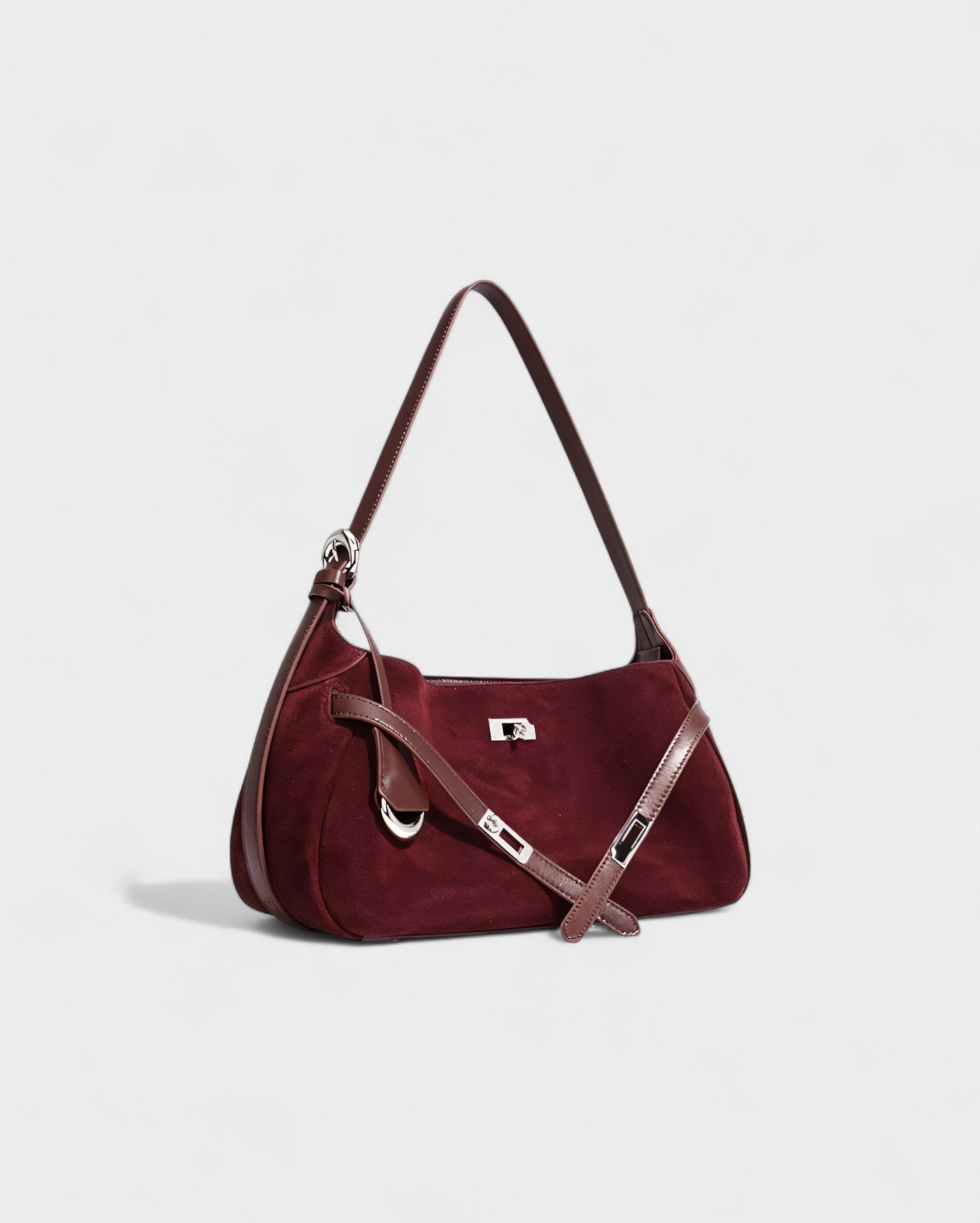ELENA Turn-Lock Faux Suede Mini Bag