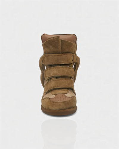 AZURA Suede High-Top Wedge Sneakers