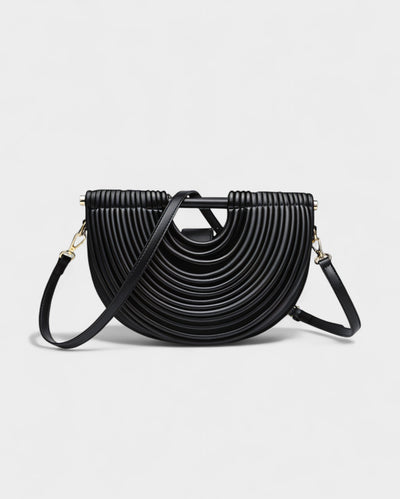 CANYA Textured Half-Moon Crossbody Clutch