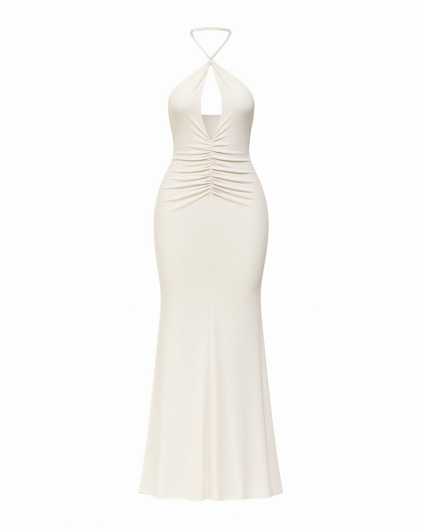 ELVIRA Halter Ruched Maxi Dress
