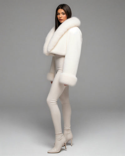 EZRA Plush Oversized Faux Fur Hooded Jacket