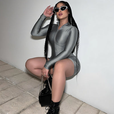 NADINE Turtleneck Long Sleeve Romper