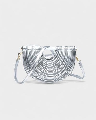 CANYA Textured Half-Moon Crossbody Clutch