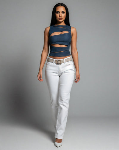 DINA Denim Cutout Top