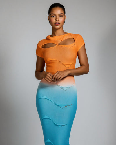 CAMILLA Ombre Knit Maxi Dress