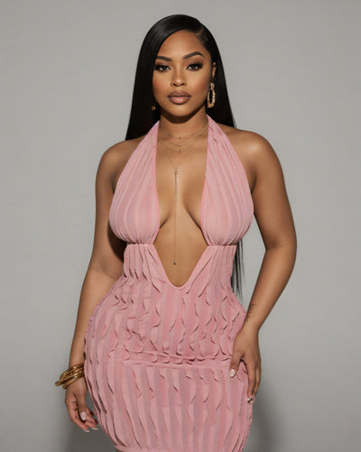 ELAINA Hollow Wavy Mini Dress