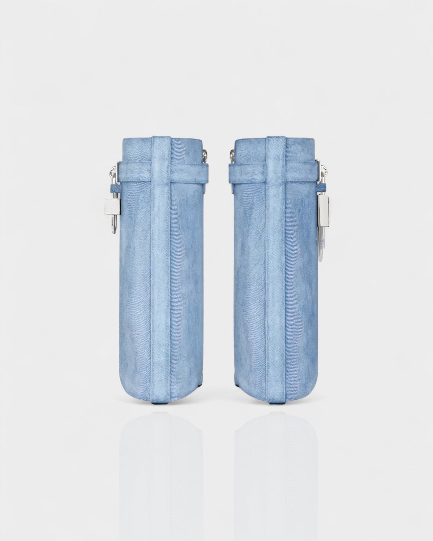 AVELINE Padlock Wedge Faux Leather Ankle Boots