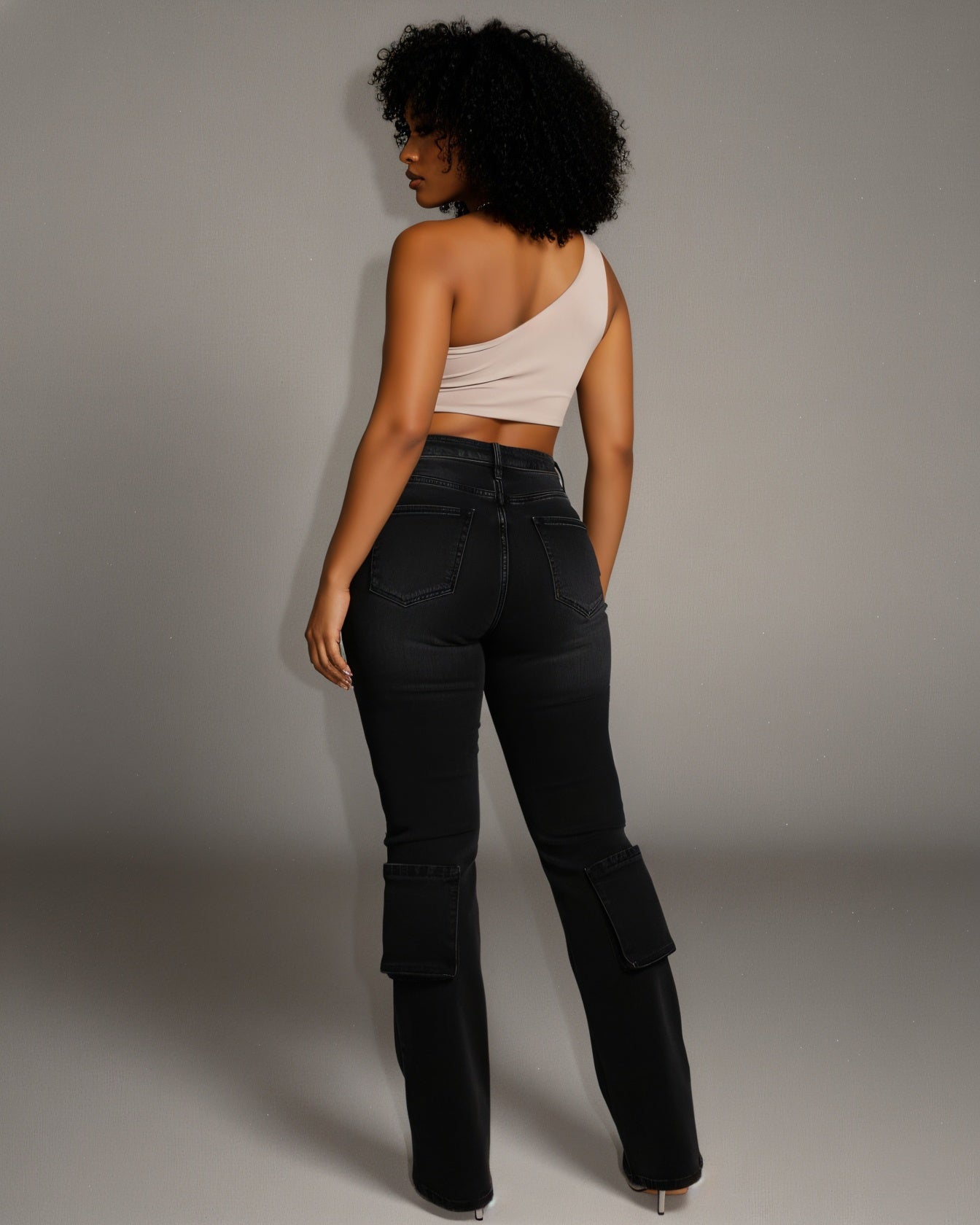 HAZE Denim Criss-Cross Waistband Cargo Pants