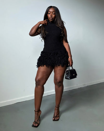 MARLA Knit Ruffle Mini Dress