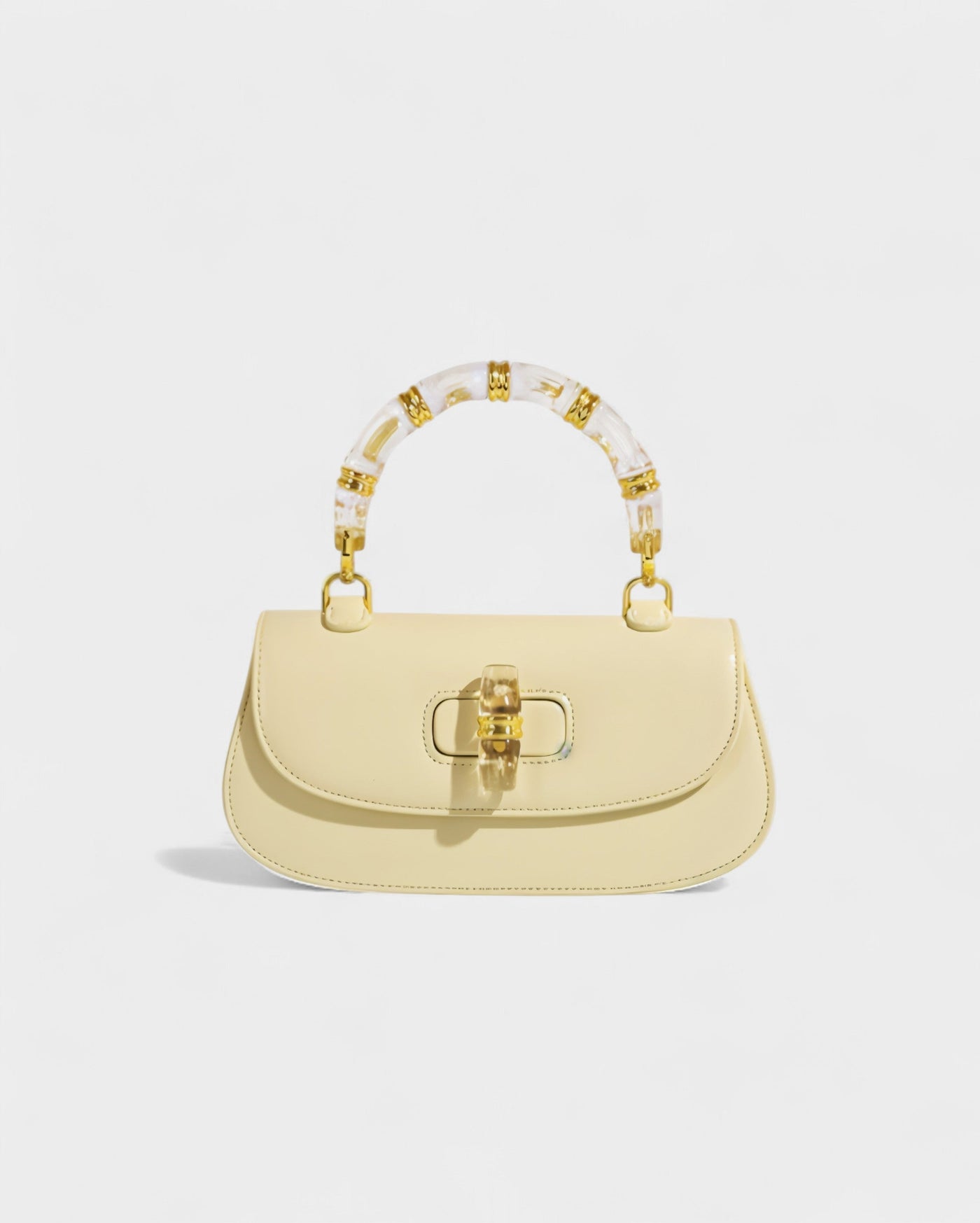 ZARLA Bamboo Handle Faux Leather Bag